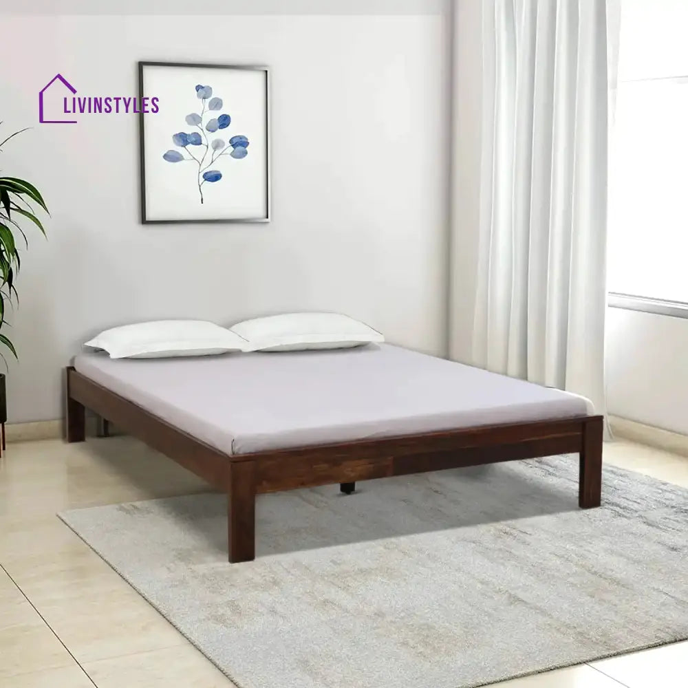 Divyam Sheesham Wood Beds Queen / Teak Bed without storage
