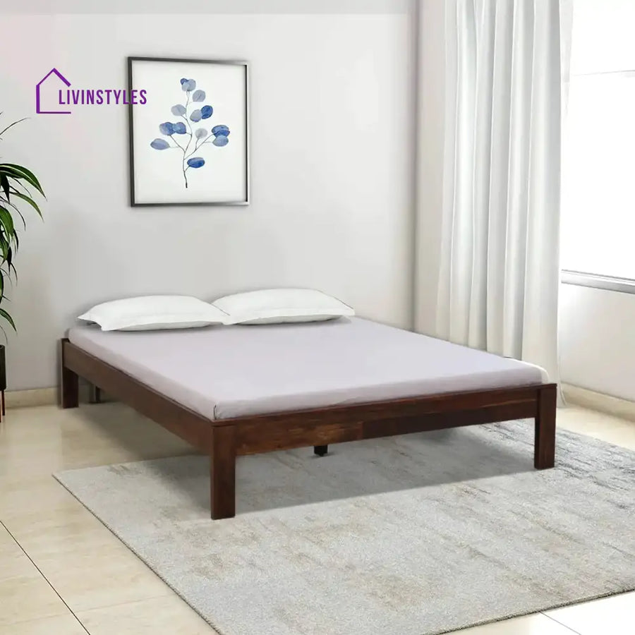 Divyam Sheesham Wood Beds Queen / Teak Bed without storage