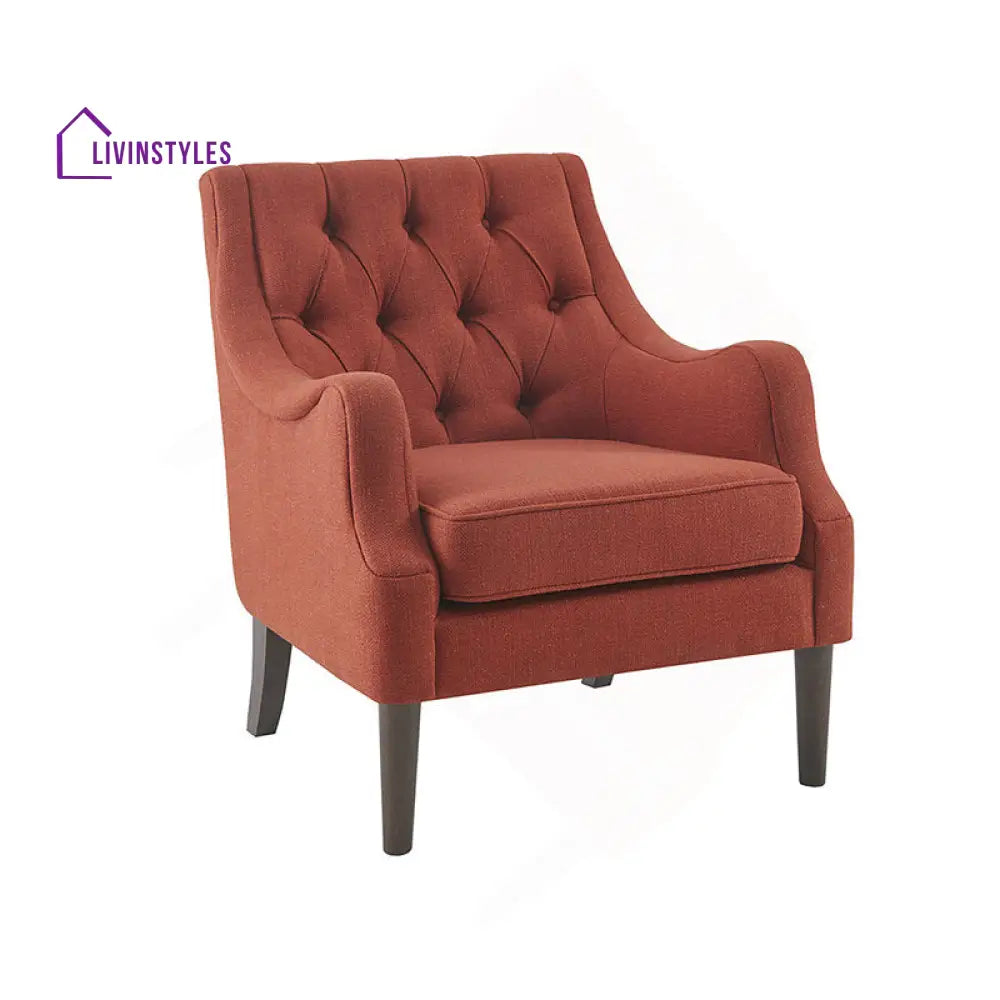 Reet Solid Wood and Fabric Arm Chair | Living Room Chair | Lounge Chair