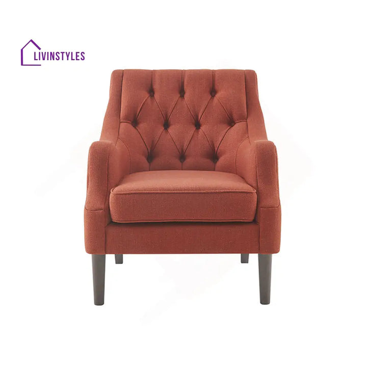 Reet Solid Wood and Fabric Arm Chair | Living Room Chair | Lounge Chair