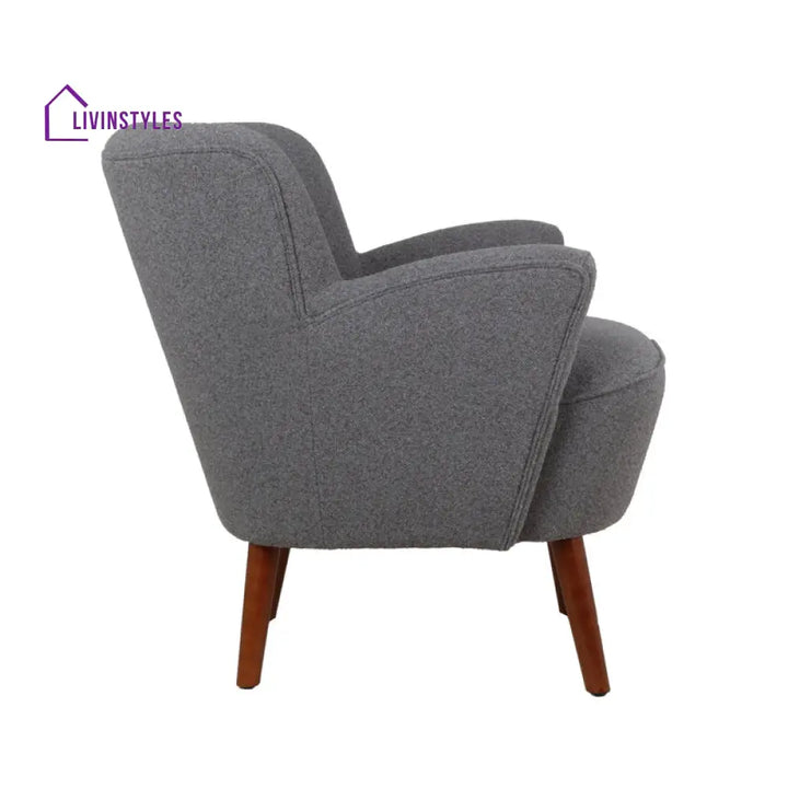 Reeva Solid Wood and Fabric Arm Chair | Living Room Chair | Lounge Chair