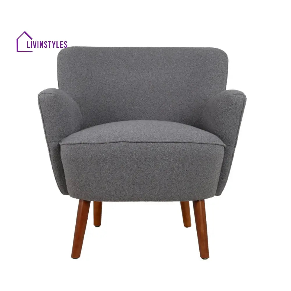 Reeva Solid Wood and Fabric Arm Chair | Living Room Chair | Lounge Chair