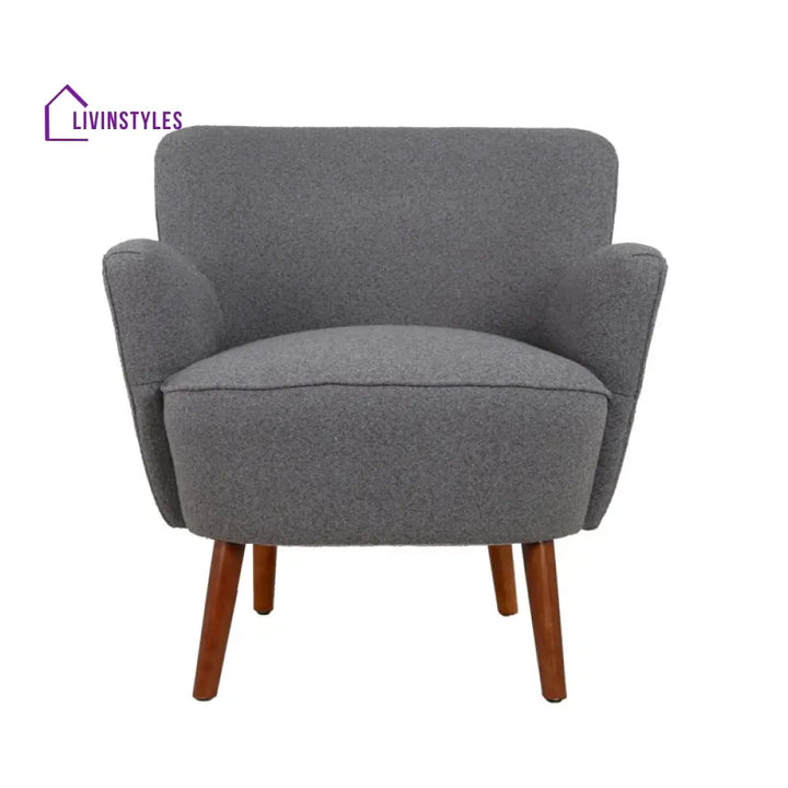 Reeva Solid Wood and Fabric Arm Chair | Living Room Chair | Lounge Chair
