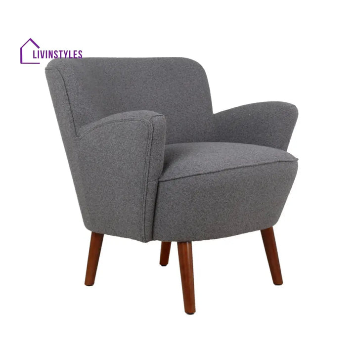 Reeva Solid Wood and Fabric Arm Chair | Living Room Chair | Lounge Chair