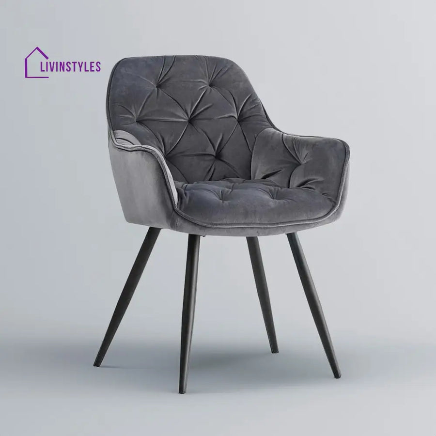 Refined Velvet Dining Designer Chair Grey Furniture