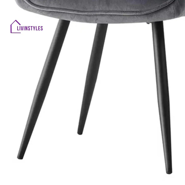Refined Velvet Dining Designer Chair Grey Furniture