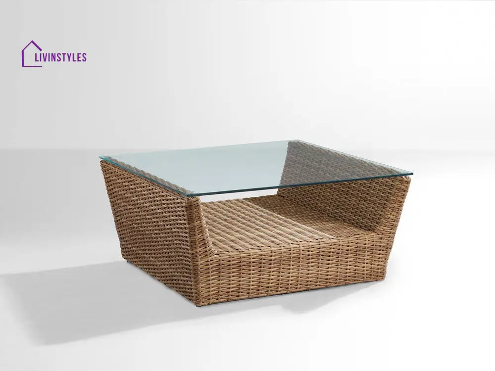 Reflin Outdoor Garden Balcony Sofa Set 2 Seater 2 Single Seater and 1 Center Table With 1 Side Table Set (Brown