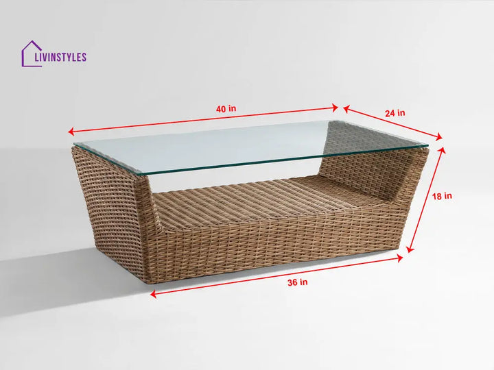 Reflin Outdoor Garden Balcony Sofa Set 2 Seater 2 Single Seater and 1 Center Table With 1 Side Table Set (Brown