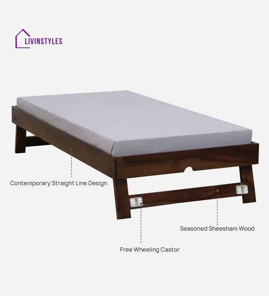Divyam Sheesham Wood Single Trundle Bedroom Furniture Sets