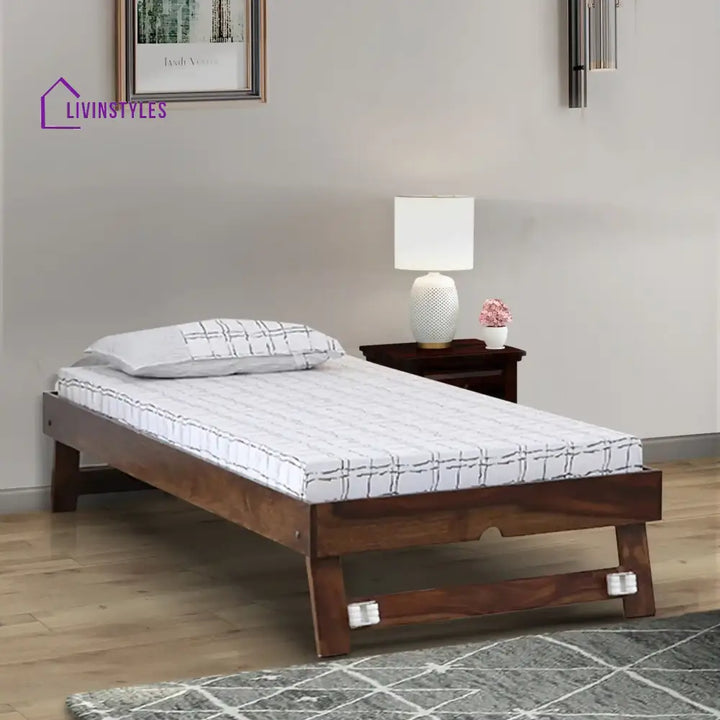 Divyam Sheesham Wood Single Trundle Teak Bedroom Furniture Sets