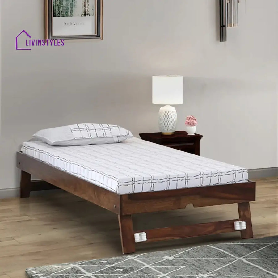 Divyam Sheesham Wood Single Trundle Teak Bedroom Furniture Sets