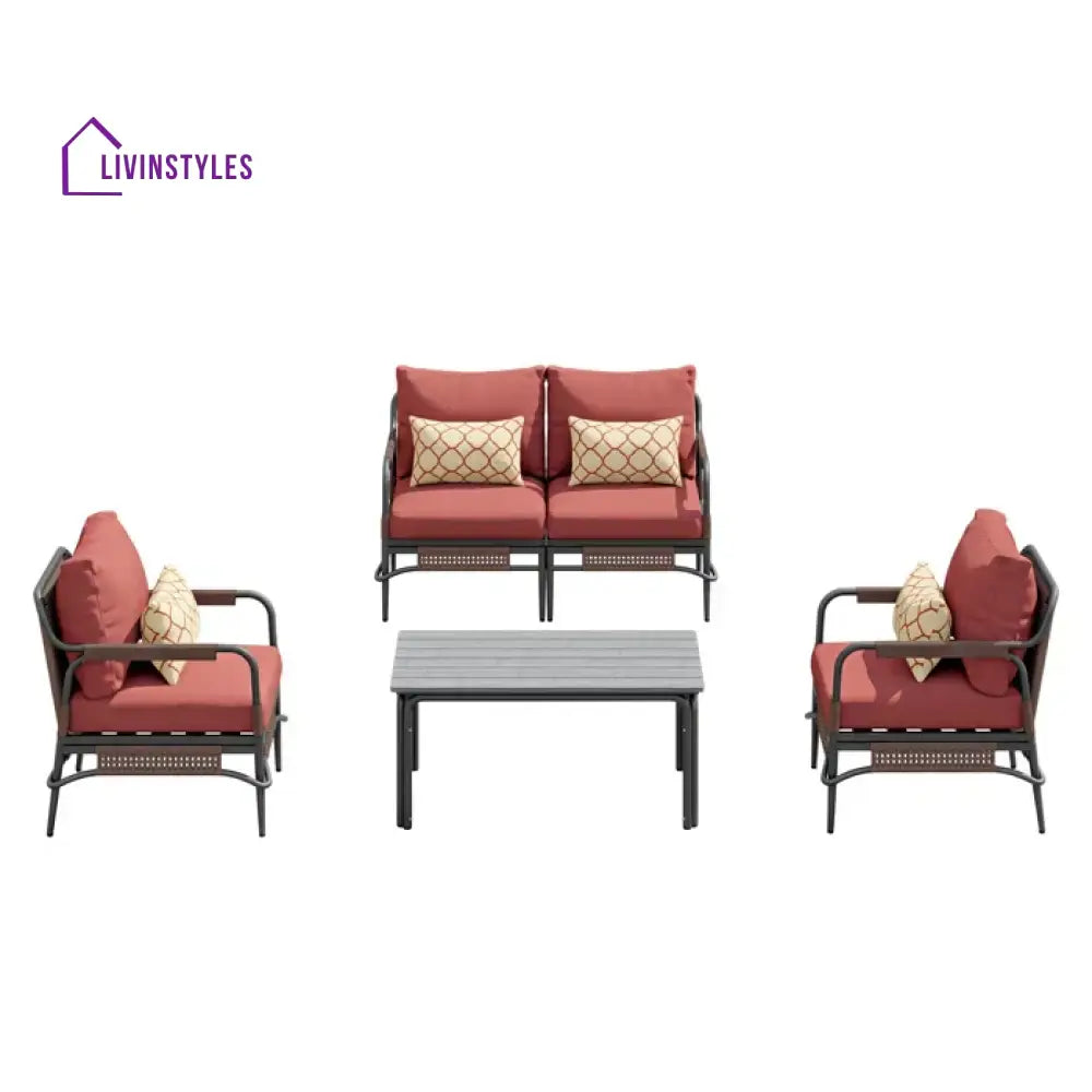 Reginar Outdoor Sofa Set 2 Seater 2 Single seater and 1 Center Table (Grey) - Sofa Sets