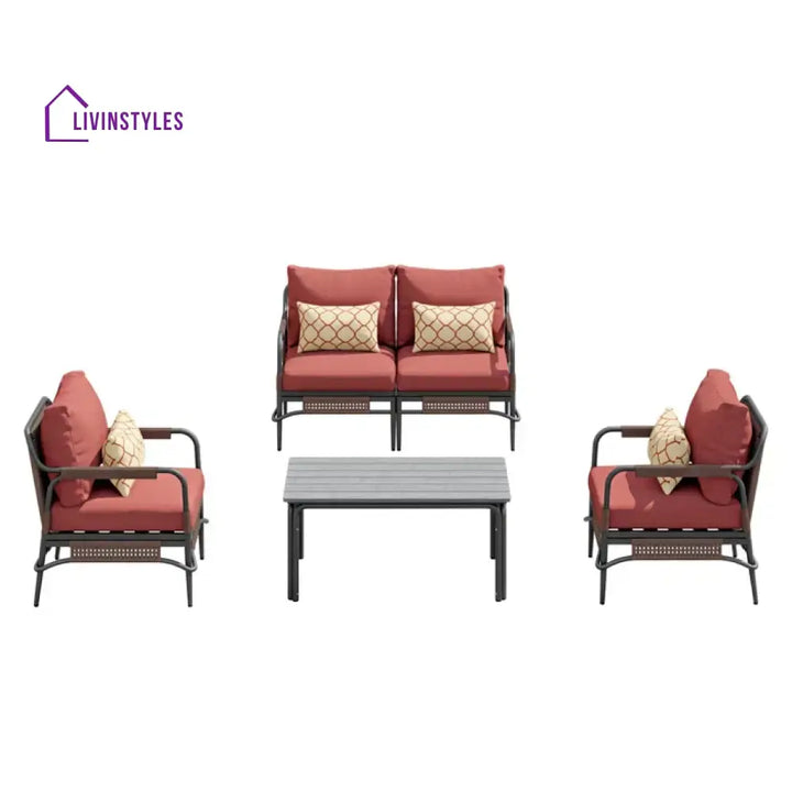 Reginar Outdoor Sofa Set 2 Seater 2 Single seater and 1 Center Table (Grey) - Sofa Sets