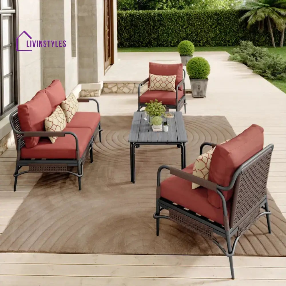 Reginar Outdoor Sofa Set 2 Seater 2 Single seater and 1 Center Table (Grey) - Sofa Sets