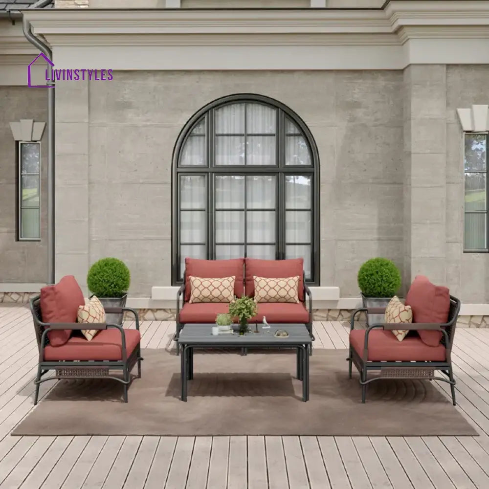 Reginar Outdoor Sofa Set 2 Seater 2 Single seater and 1 Center Table (Grey) - Sofa Sets
