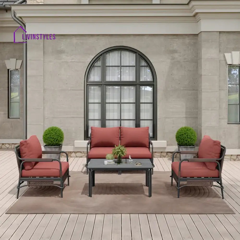 Reginar Outdoor Sofa Set 2 Seater 2 Single seater and 1 Center Table (Grey) - Sofa Sets