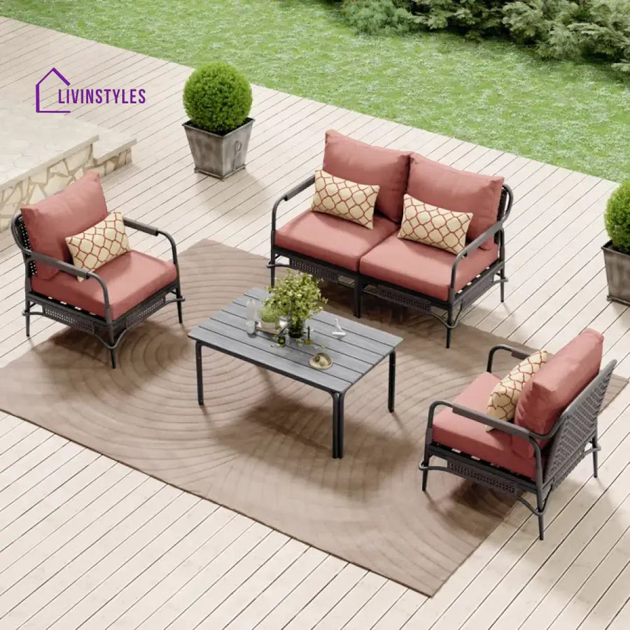 Reginar Outdoor Sofa Set 2 Seater 2 Single seater and 1 Center Table (Grey) - Sofa Sets