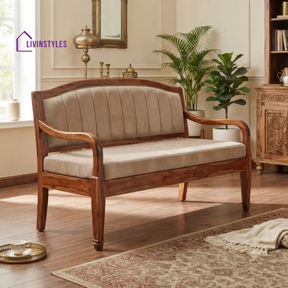Reid Wooden Bench for Living Room | Bedroom | Extra Seating