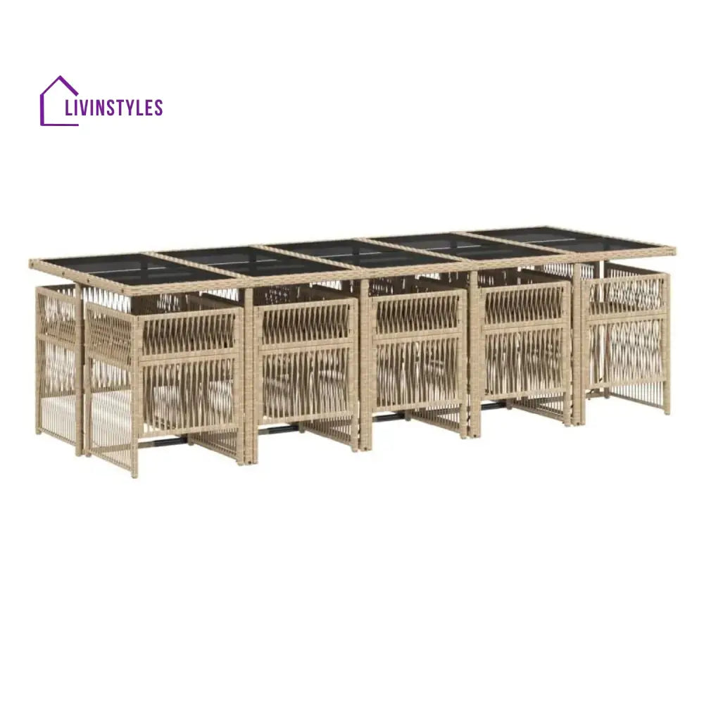 Reika 10 Seater Outdoor Rattan Wicker Dinning Set - Dining Set