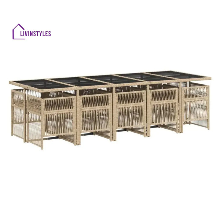 Reika 10 Seater Outdoor Rattan Wicker Dinning Set - Dining Set