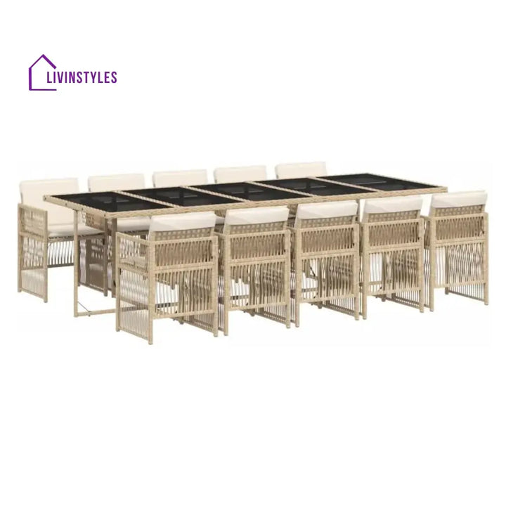 Reika 10 Seater Outdoor Rattan Wicker Dinning Set - Dining Set