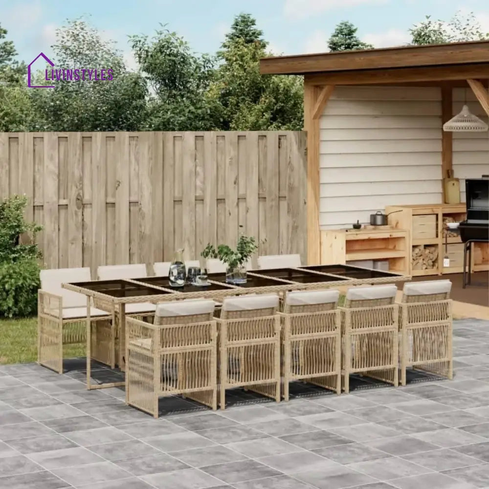 Reika 10 Seater Outdoor Rattan Wicker Dinning Set - Dining Set