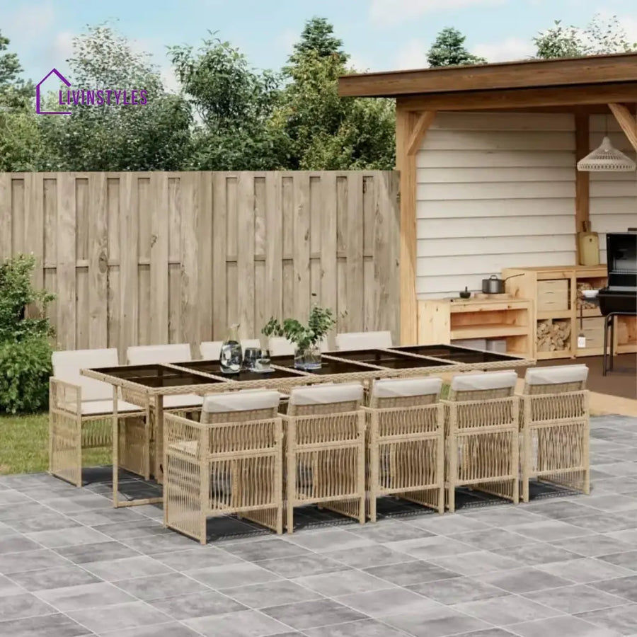 Reika 10 Seater Outdoor Rattan Wicker Dinning Set - Dining Set