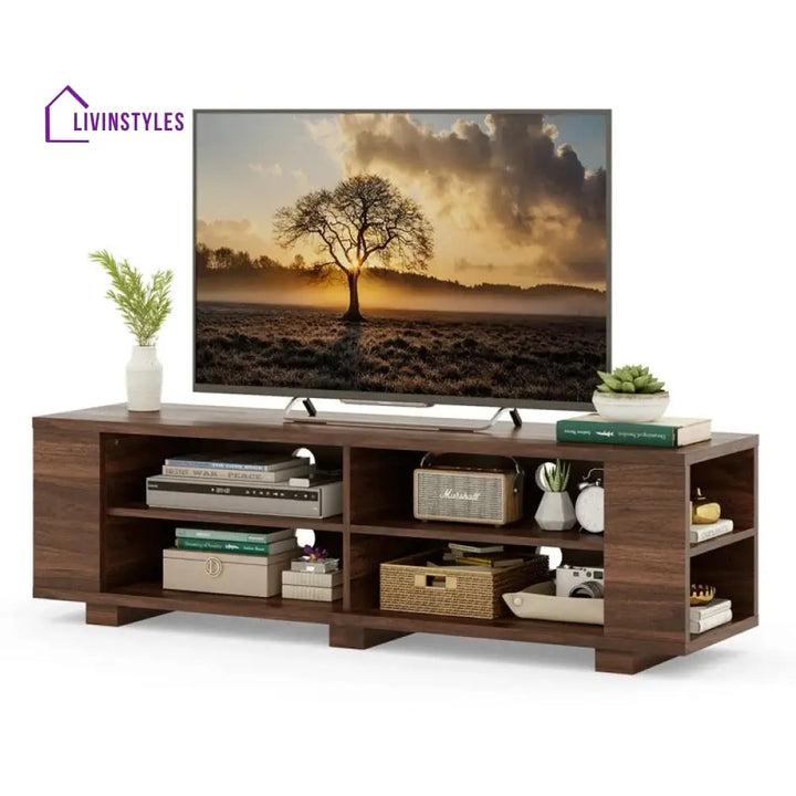 Remi Wooden Finish Tv Unit Stand for Living Room
