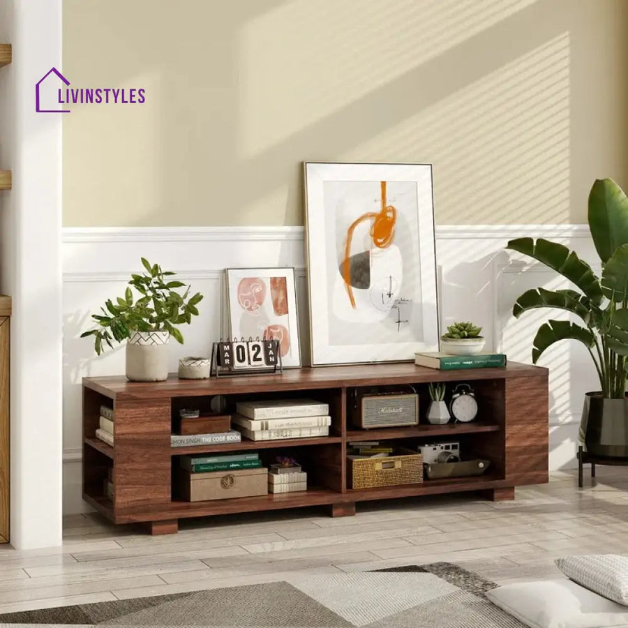 Remi Wooden Finish Tv Unit Stand for Living Room