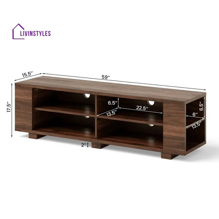 Remi Wooden Finish Tv Unit Stand for Living Room
