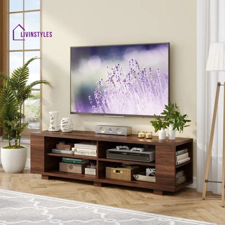 Remi Wooden Finish Tv Unit Stand for Living Room
