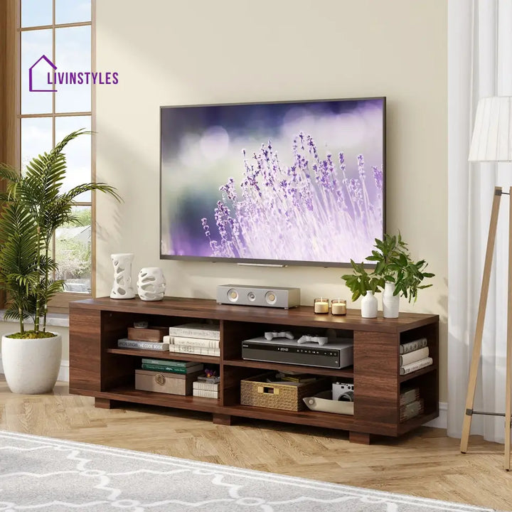 Remi Wooden Finish Tv Unit Stand for Living Room