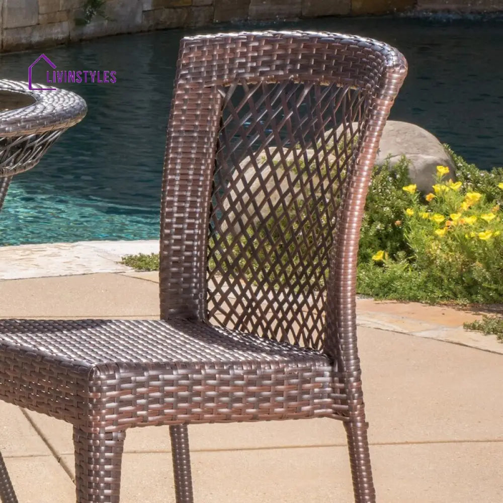 Remy Outdoor Patio Seating Set 2 Chairs and 1 Table Set (Brown) - Coffee Table Sets