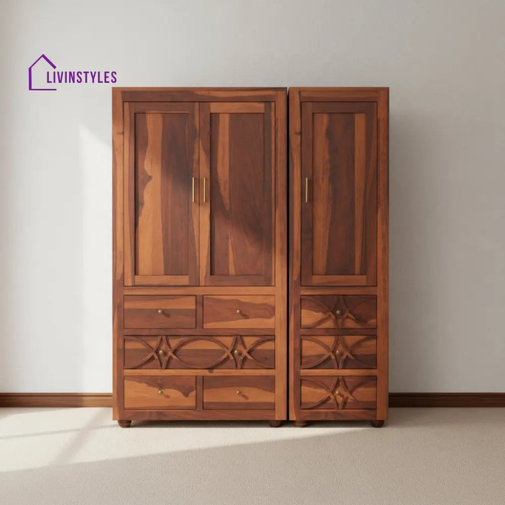 Renata 3 door dismental wardrobe Honey