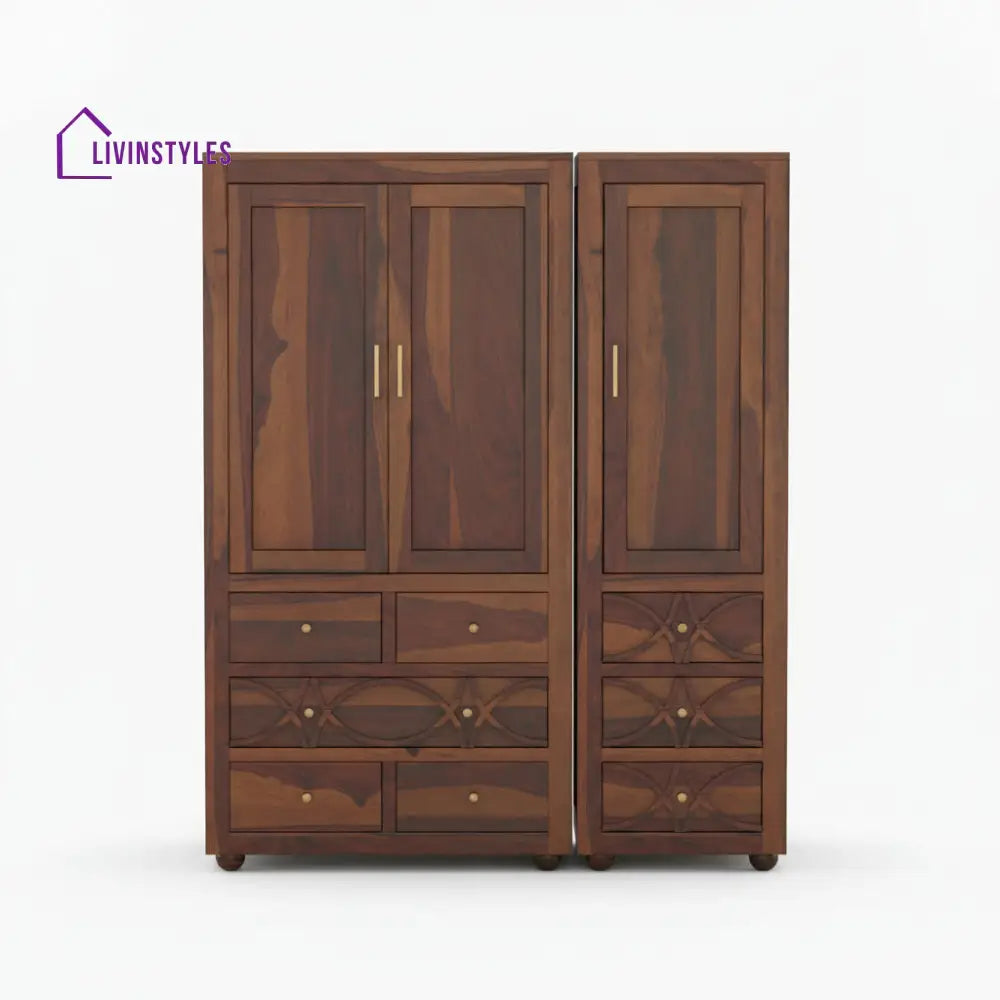 Renata 3 door dismental wardrobe Walnut
