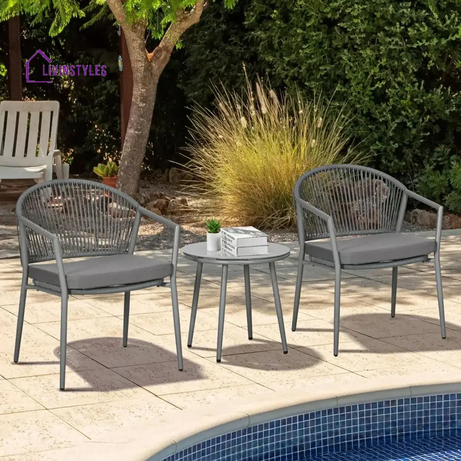 Renata 3 Piece Garden Outdoor Rope Patio Set - Patio Set