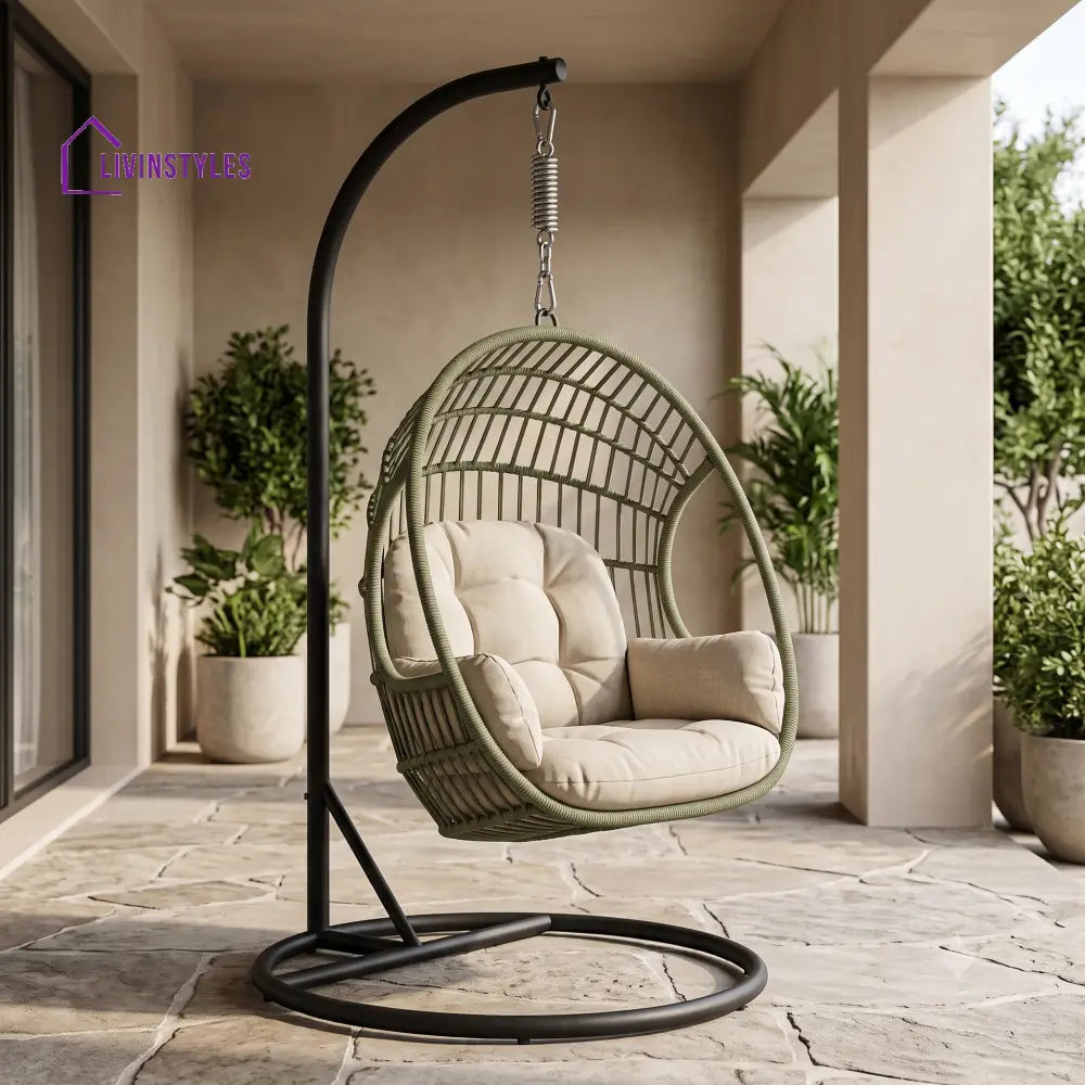 Renata Premium MS Frame with Powder Coated Outdoor Swing Chair with Stand