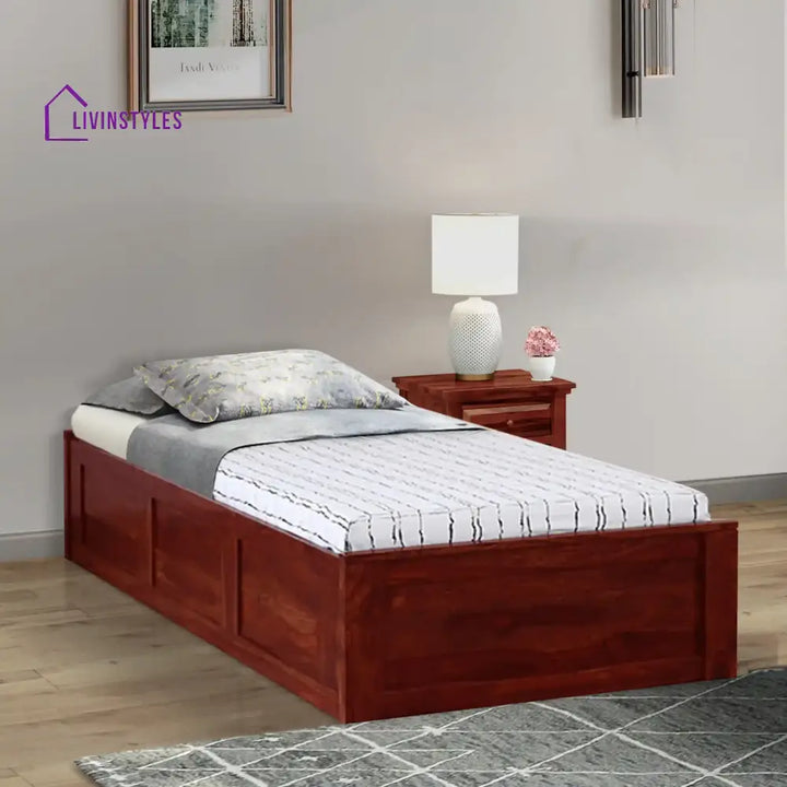Divyam Sheesham Wood Single Storage Beds Honey Bedroom Furniture Sets