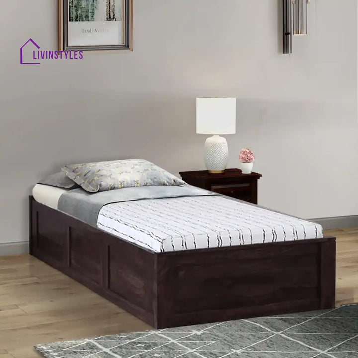 Divyam Sheesham Wood Single Storage Beds Walnut Bedroom Furniture Sets
