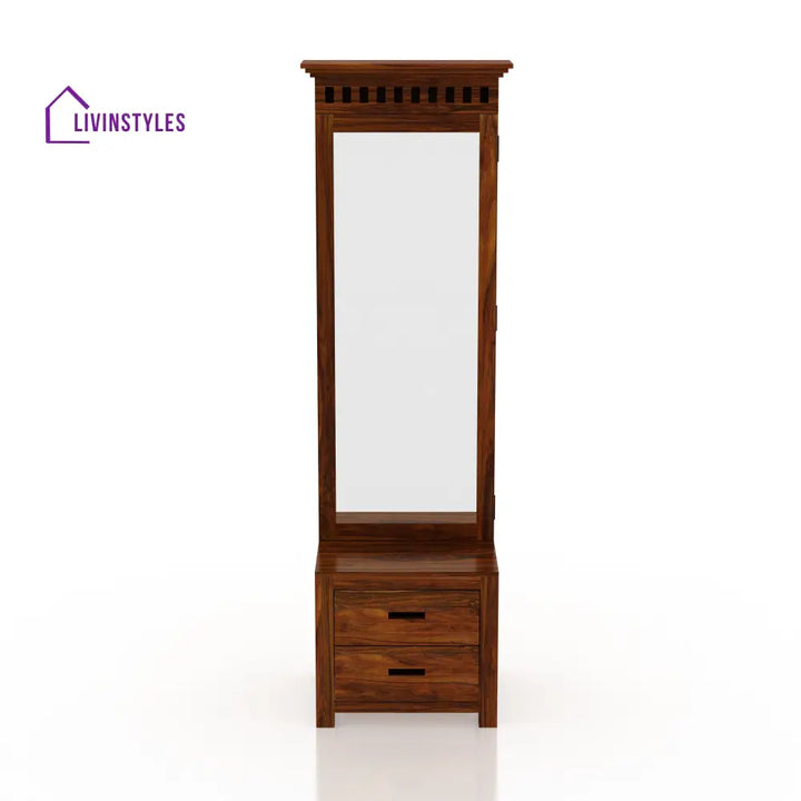 Renata Solid Sheesham Wood Dressing Table with Door and Drawer Dresser