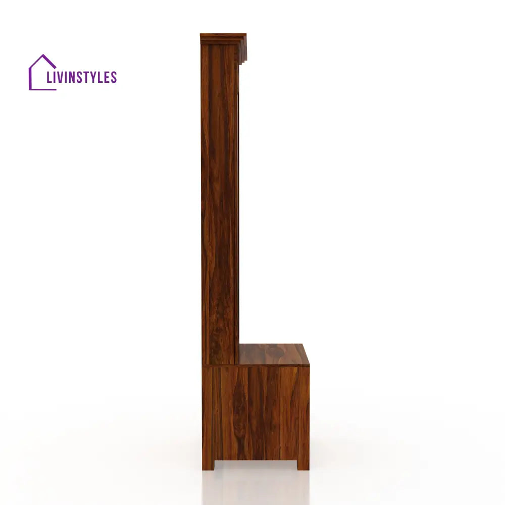 Renata Solid Sheesham Wood Dressing Table with Door and Drawer Dresser