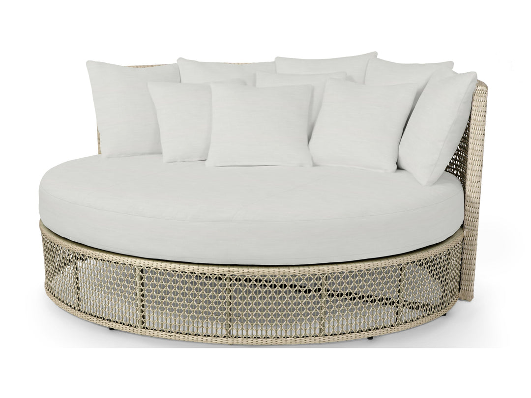 Cajetan Outdoor Poolside Sunbed With Cushion Daybed (Beige + White)