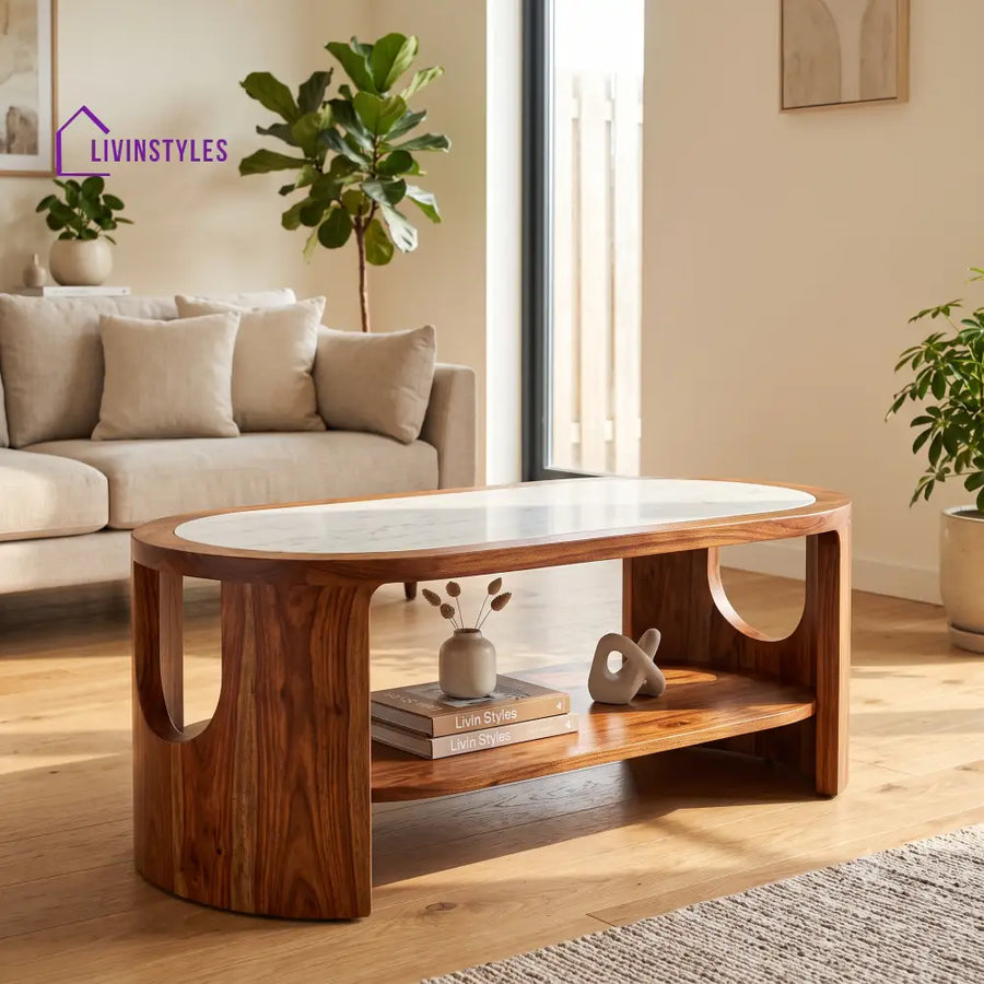 Renée Wooden Coffee Table for Living Room | Tea Table | Teapoy | Center table