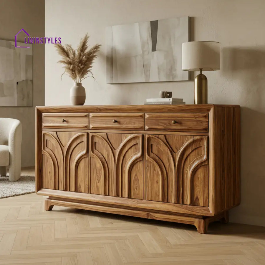 Rere Sheesham Wood Cabinet and Sideboard (Honey Finish)