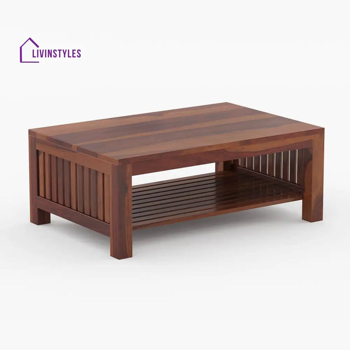 Reshma Solid Wood Rectangle Coffee Table For Living Room