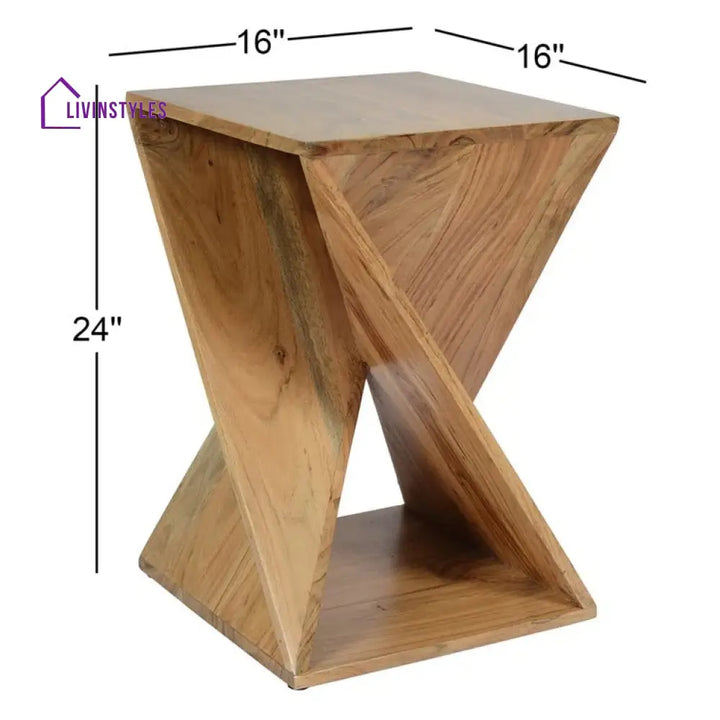 Reyansh Solid Wood Drink Table | Side Table for Living Room