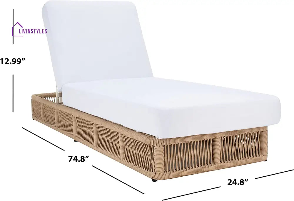 Reynard Outdoor Swimming Poolside Lounger (Tan) Braided & Rope - Loungers
