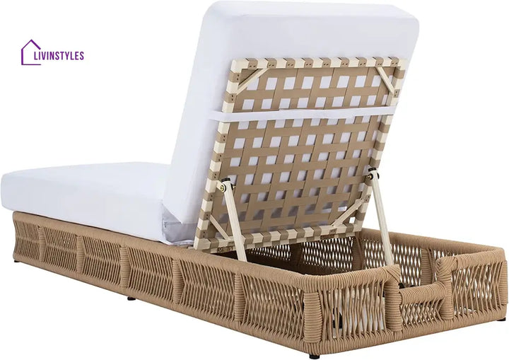 Reynard Outdoor Swimming Poolside Lounger (Tan) Braided & Rope - Loungers