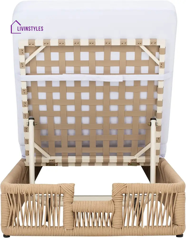 Reynard Outdoor Swimming Poolside Lounger (Tan) Braided & Rope - Loungers