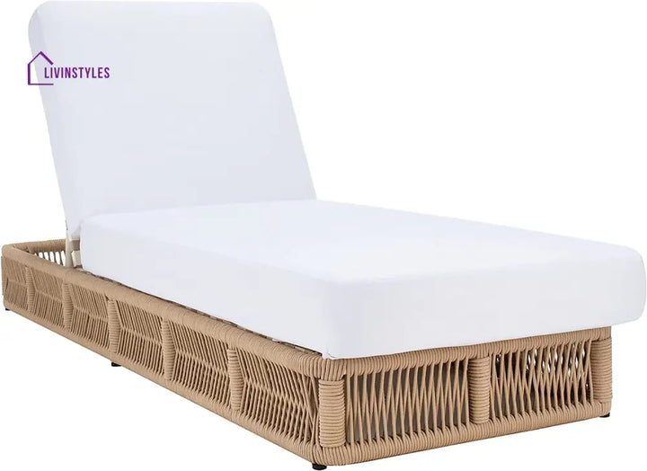 Reynard Outdoor Swimming Poolside Lounger (Tan) Braided & Rope - Loungers